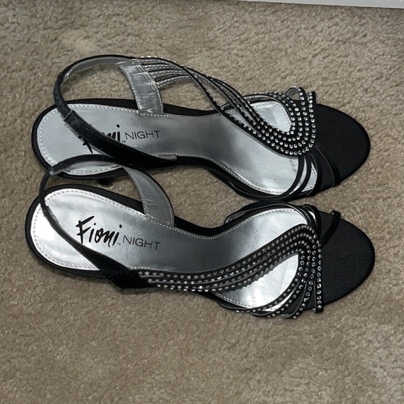 Size 8 black jeweled heels - Picture 2 of 3